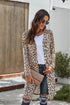 Print Colorblock Long Cardigan